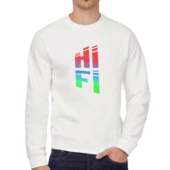 HI-FI felpa senza cappuccio personalizzata uomo digitalshirt bianca