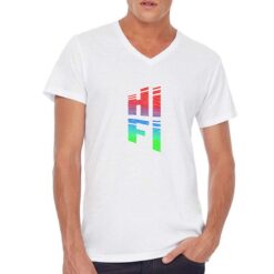 HI-FI t-shirt scollo a v personalizzata uomo digitalshirt bianca