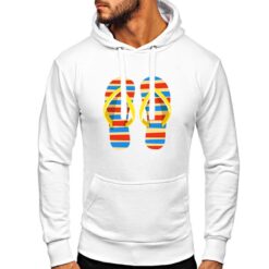 Infradito felpa con cappuccio personalizzata uomo digitalshirt bianca