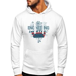 Ingegneria felpa con cappuccio personalizzata uomo digitalshirt bianca
