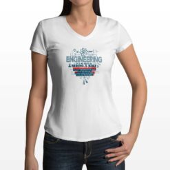 Ingegneria t-shirt scollo a v personalizzata donna digitalshirt bianca