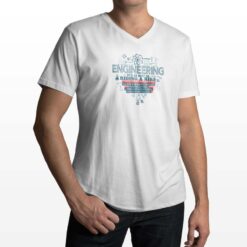 Ingegneria t-shirt scollo a v personalizzata uomo digitalshirt bianca