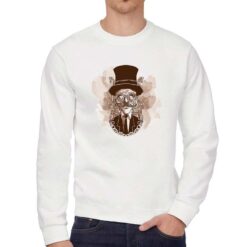 Inventore felpa senza cappuccio personalizzata uomo digitalshirt bianca