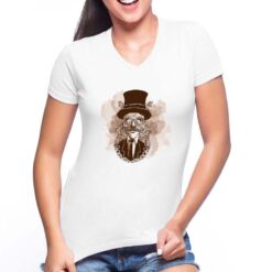 Inventore t-shirt scollo a v personalizzata donna digitalshirt bianca