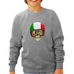 Italian Skull felpa senza cappuccio personalizzata bambino digitalshirt grigia