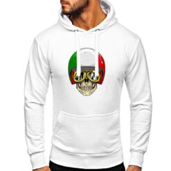 Italian Skull felpa con cappuccio personalizzata uomo digitalshirt bianca