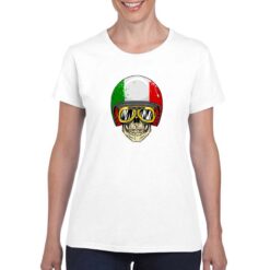 Italian Skull t-shirt personalizzata donna digitalshirt bianco