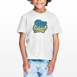 Keep Calm Rock On t-shirt personalizzata bambino digitalshirt bianca