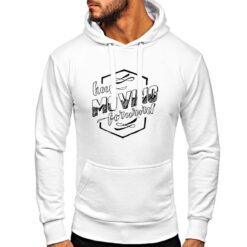 Keep Moving felpa con cappuccio personalizzata uomo digitalshirt bianca