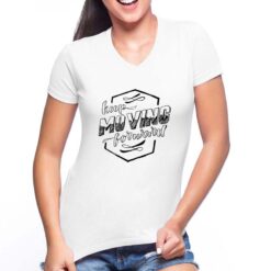 Keep Moving t-shirt scollo a v personalizzata donna digitalshirt bianca