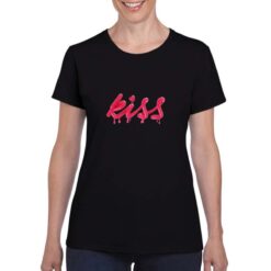 Kiss t-shirt personalizzata donna digitalshirt nera