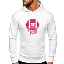 Labbra Sexy felpa con cappuccio personalizzata uomo digitalshirt bianca