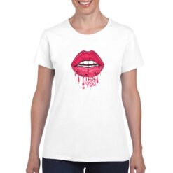 Labbra Sexy t-shirt personalizzata donna digitalshirt bianco