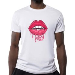Labbra Sexy t-shirt personalizzata uomo digitalshirt bianca