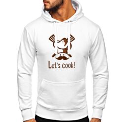 Let's Cook felpa con cappuccio personalizzata uomo digitalshirt bianca