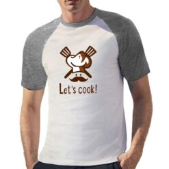 Let's Cook t-shirt bicolor personalizzata uomo digitalshirt grigia