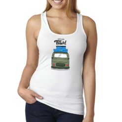 Let's Go Travel canottiera personalizzata donna digitalshirt bianca