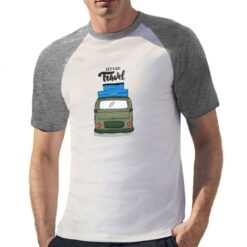 Let's Go Travel t-shirt bicolor personalizzata uomo digitalshirt grigia