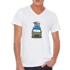 Let's Go Travel t-shirt scollo a v personalizzata uomo digitalshirt bianca