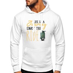 Life is a Journey felpa con cappuccio personalizzata uomo digitalshirt bianca