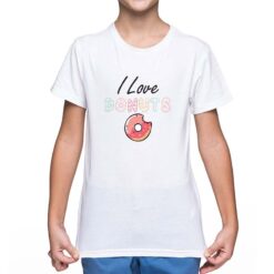 I love Donuts t-shirt personalizzata bambino digitalshirt bianca