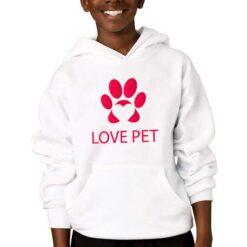 Love Pet felpa con cappuccio personalizzata bambino digitalshirtbianco