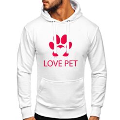 Love Pet felpa con cappuccio personalizzata uomo digitalshirt bianca