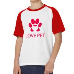 Love Pet t-shirt bicolor personalizzata bambino digitalshirt rossa