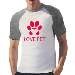 Love Pet t-shirt bicolor personalizzata uomo digitalshirt grigia