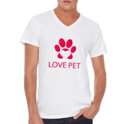 Love Pet t-shirt scollo a v personalizzata uomo digitalshirt bianca
