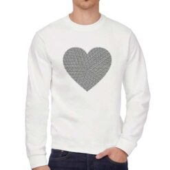 Love Scritta BN felpa senza cappuccio personalizzata uomo digitalshirt bianca