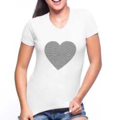 Love Scritta BN t-shirt scollo a v personalizzata donna digitalshirt bianca