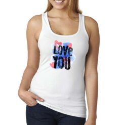 Love You canottiera personalizzata donna digitalshirt bianca