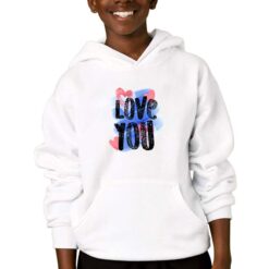 Love You felpa con cappuccio personalizzata bambino digitalshirtbianco