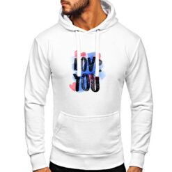 Love You felpa con cappuccio personalizzata uomo digitalshirt bianca