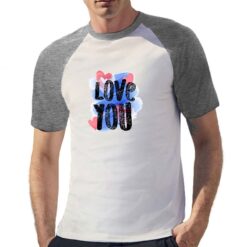 Love You t-shirt bicolor personalizzata uomo digitalshirt grigia