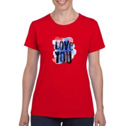 Love You t-shirt personalizzata donna digitalshirt rossa