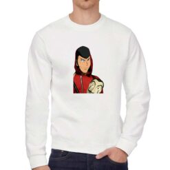 Lupin de Papel felpa senza cappuccio personalizzata uomo digitalshirt bianca