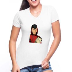 Lupin de Papel t-shirt scollo a v personalizzata donna digitalshirt bianca