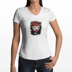 Lupo Bianco t-shirt scollo a v personalizzata donna digitalshirt bianca