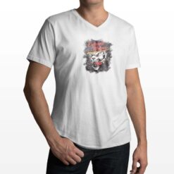 Lupo Bianco t-shirt scollo a v personalizzata uomo digitalshirt bianca
