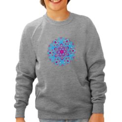 Mandala felpa senza cappuccio personalizzata bambino digitalshirt grigia