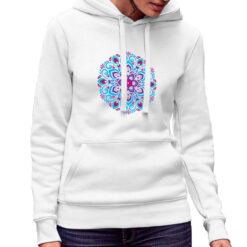 Mandala felpa con cappuccio personalizzata donna digitalshirt bianca.jpg
