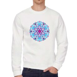 Mandala felpa senza cappuccio personalizzata uomo digitalshirt bianca
