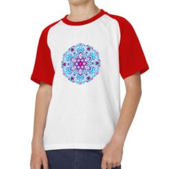 Mandala t-shirt bicolor personalizzata bambino digitalshirt rossa