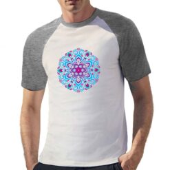 Mandala t-shirt bicolor personalizzata uomo digitalshirt grigia