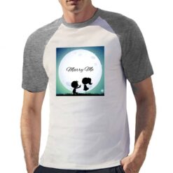 Marry Me t-shirt bicolor personalizzata uomo digitalshirt grigia