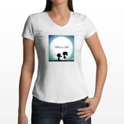Marry Me t-shirt scollo a v personalizzata donna digitalshirt bianca
