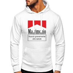 Matrimonio nuoce… felpa con cappuccio personalizzata uomo digitalshirt bianca