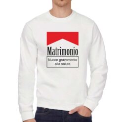 Matrimonio nuoce… felpa senza cappuccio personalizzata uomo digitalshirt bianca
